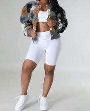 Load image into Gallery viewer, “Ariana” Floral Bomber-Gray Multi
