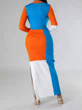 Load image into Gallery viewer, “Tia” Colorblock Sweater Maxi Dress
