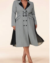 Load image into Gallery viewer, &quot;Jackie&quot; Houndstooth Coat with Pleated Detail
