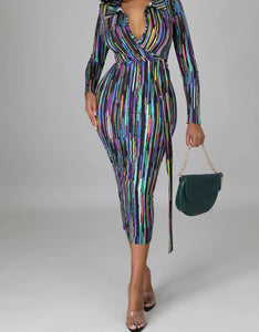 “Sade” Striped Bodycon Dress