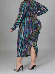 “Sade” Striped Bodycon Dress