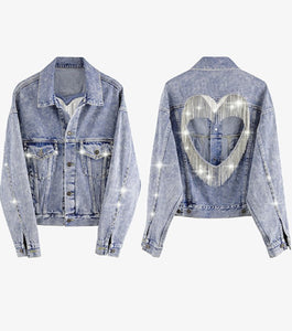 “Irene” Icy Heart Denim Jacket