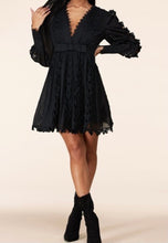 Load image into Gallery viewer, “Kai” Black Butterfly Lace Dress
