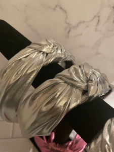 “Trish” Metallic Headband-Silver