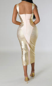 “Angela” Metallic Bodycon