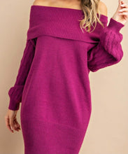 Load image into Gallery viewer, “Chantel” Magenta Sweater Dress
