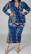 Load image into Gallery viewer, “Jazz” Blue Bodycon Dress
