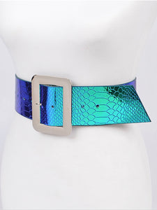 “Felicia” Blue Snakeskin Belt