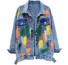 Load image into Gallery viewer, “Bianca” Painted Distressed Jacket
