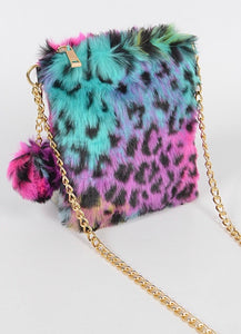 “Cynthia” Faux Fur Crossbody- Pinkalicious