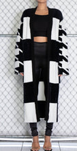 Load image into Gallery viewer, “Jaime” Black &amp; White Cardigan Sweater Coat
