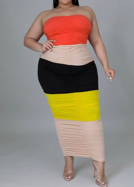 “Myra” Colorblock Dress