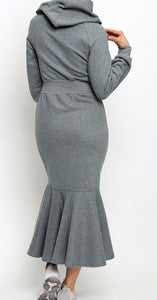 “Jodi” Grey Mermaid Sweatshirt Dress